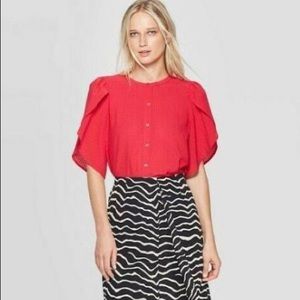 Who What Wear Barberry Top 2290